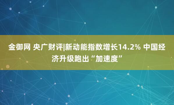 金御网 央广财评|新动能指数增长14.2% 中国经济升级跑出“加速度”